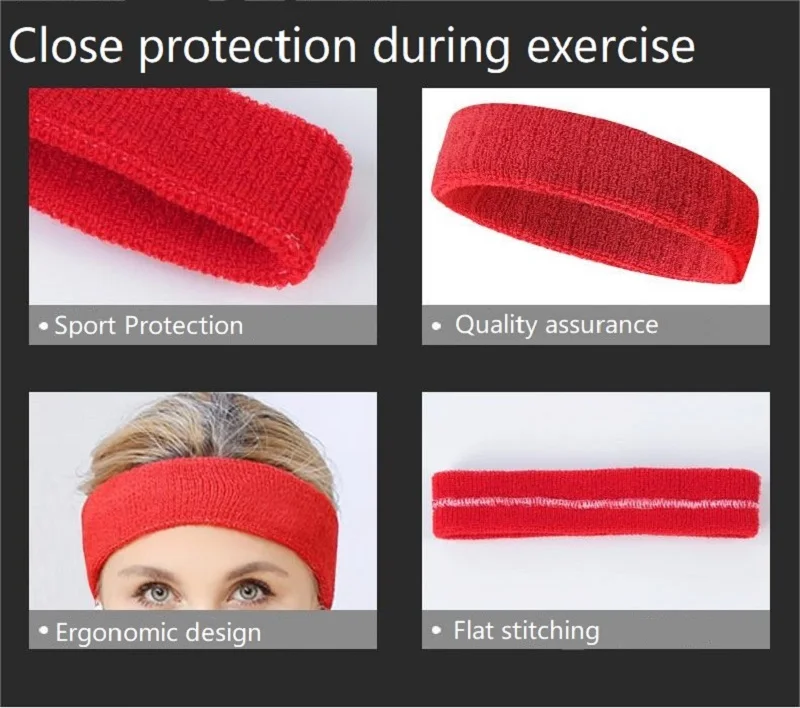 Handtuchmaterial, solide, hochelastisch, dick, schweißabsorbierend, Laufen, Radfahren, Outdoor-Sport, Schweißband, Stirnband, Haarband – Detail 6