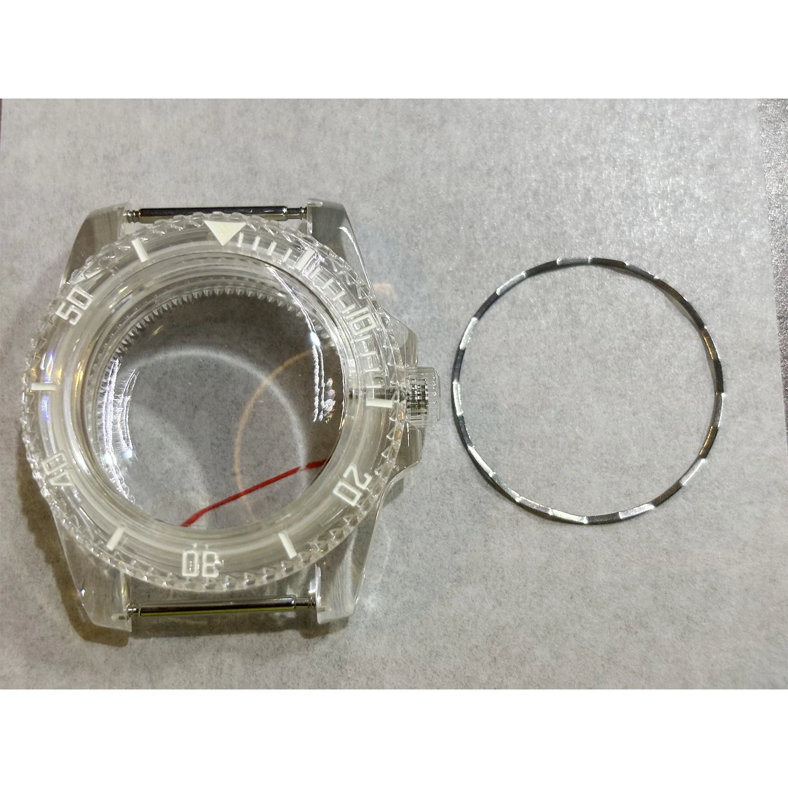 

40mm Transparent SUB Plastic Watch Case for NH35 NH36 Movement Repair Part