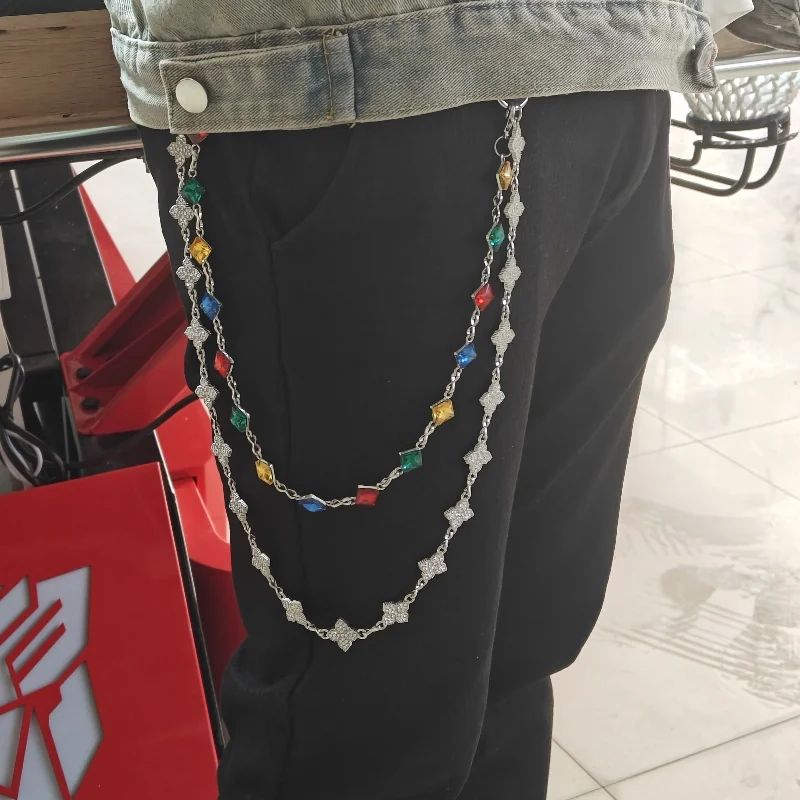 2025 New Model Flower Shape Hip Hop Pants Chain Fashionable Men And Women One\'s Waist Luxury Accessories Spring Gift