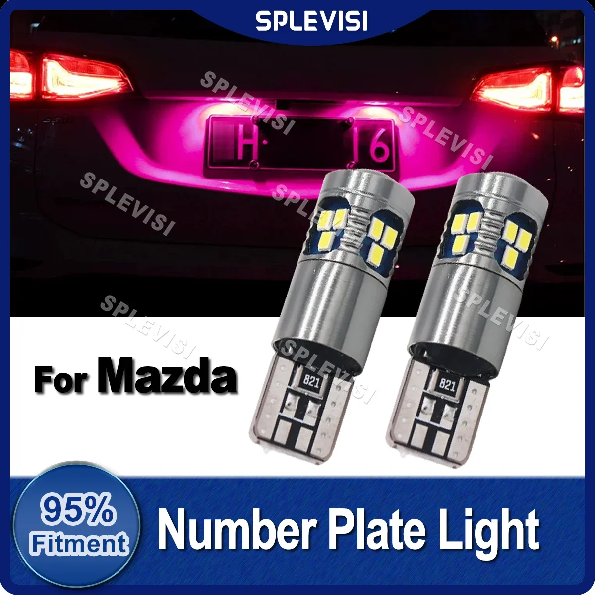 

2x T10 W5W 194 Bulbs LED License Plate Light Bulbs Ice blue white red green For Mazda 2 3 5 6 CX-3 CX-5 CX-7 CX-9 MX-5 RX-8