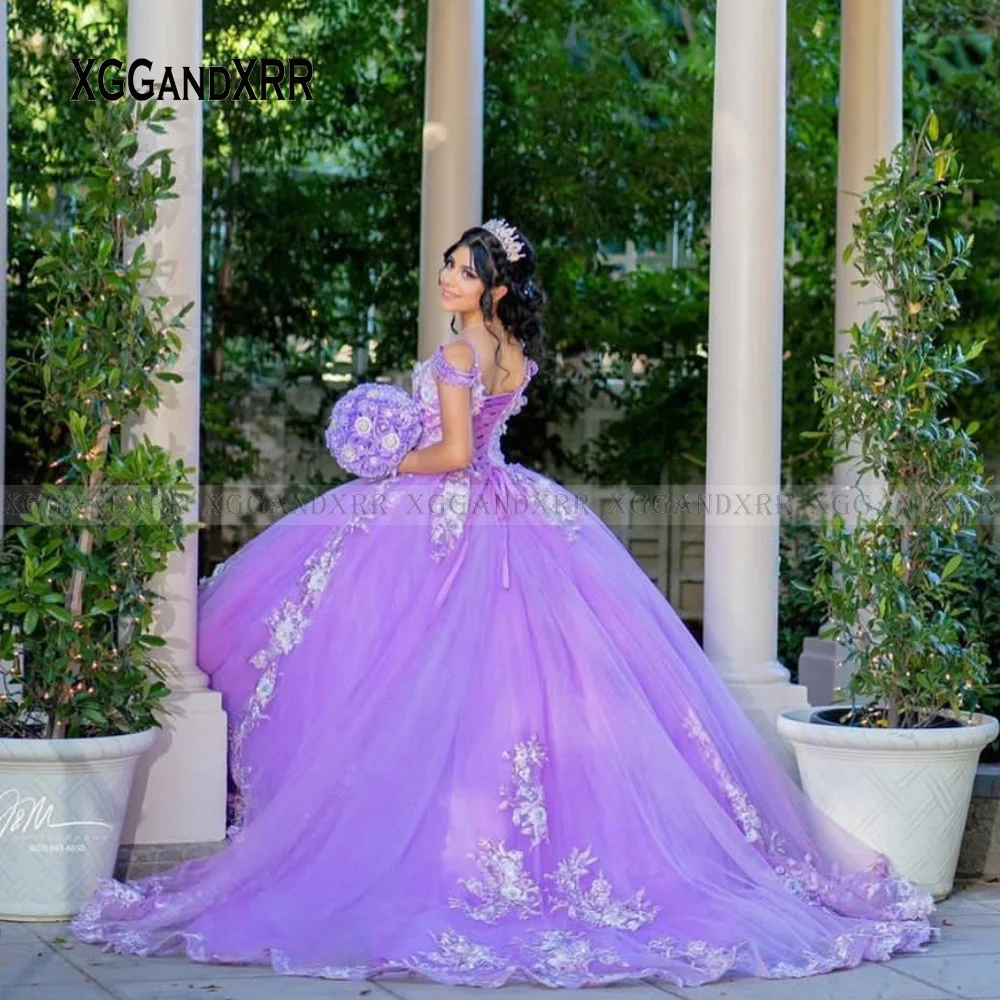 Gorgeous Violet Ball Gown Quinceanera Dresses 2022 Purple Sweet 15 16 Birthday Party Gown vestidos 15 anos Princess Prom Dress