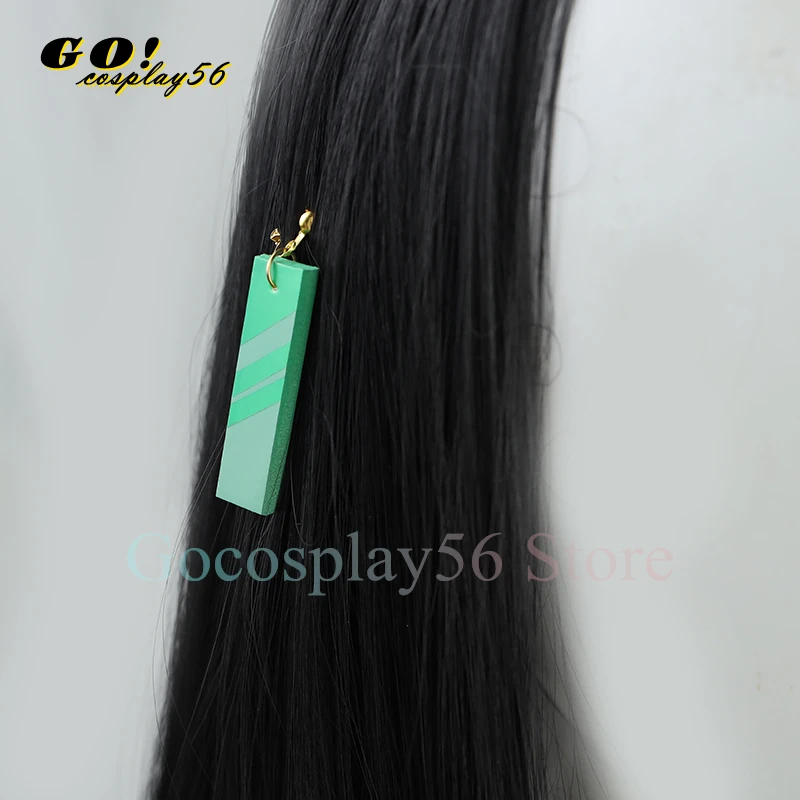 Derby Manhattan Cafe Cosplay Wig Ears Tail Headwear Black Long Straight Hair Women Girls NEW Idol Role Play