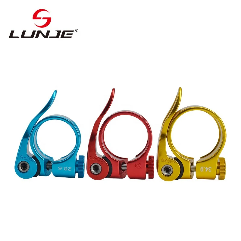 LUNJE Bicycle Seatpost Clamp Aluminium Quick Release Seatpost Clamp 28.6/31.8/34.9 MTB  Seatpost Clamp bicycle accessories