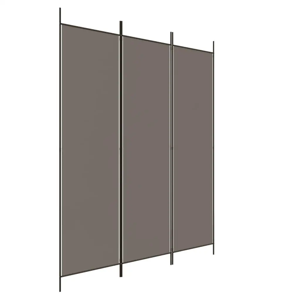 150x220 cm Anthracite Fabric 3-Panel Room Divider – Stylish Privacy Screen for Home Decor