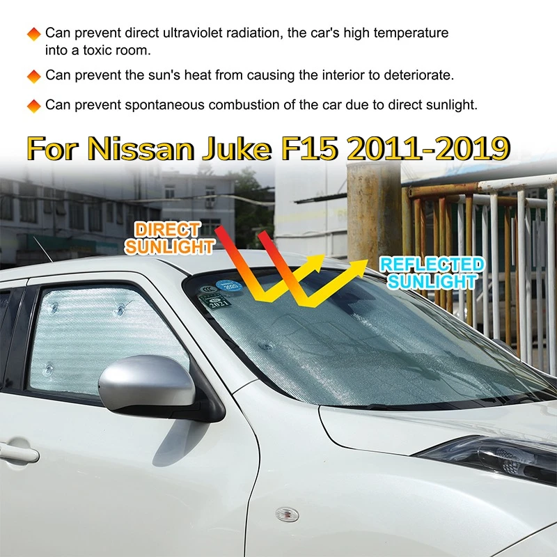 

For Nissan Juke F15 2011-2019 Aluminum Foil Silver Car Front Windshield Full Window Glass Sun Protection Parasol Car Accessories