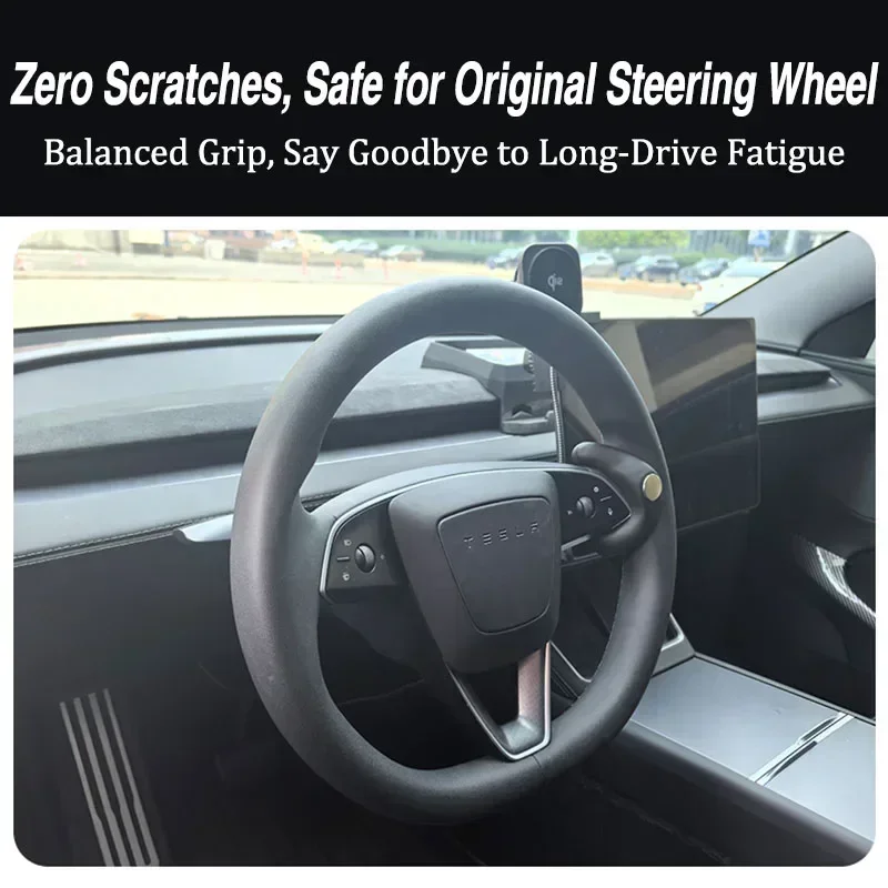 Steering Wheel Power Booster Spinner Knob Safety Car Auto Accessories For Tesla New Model Y Juniper Model 3 Highland 2025 2026 - view 4