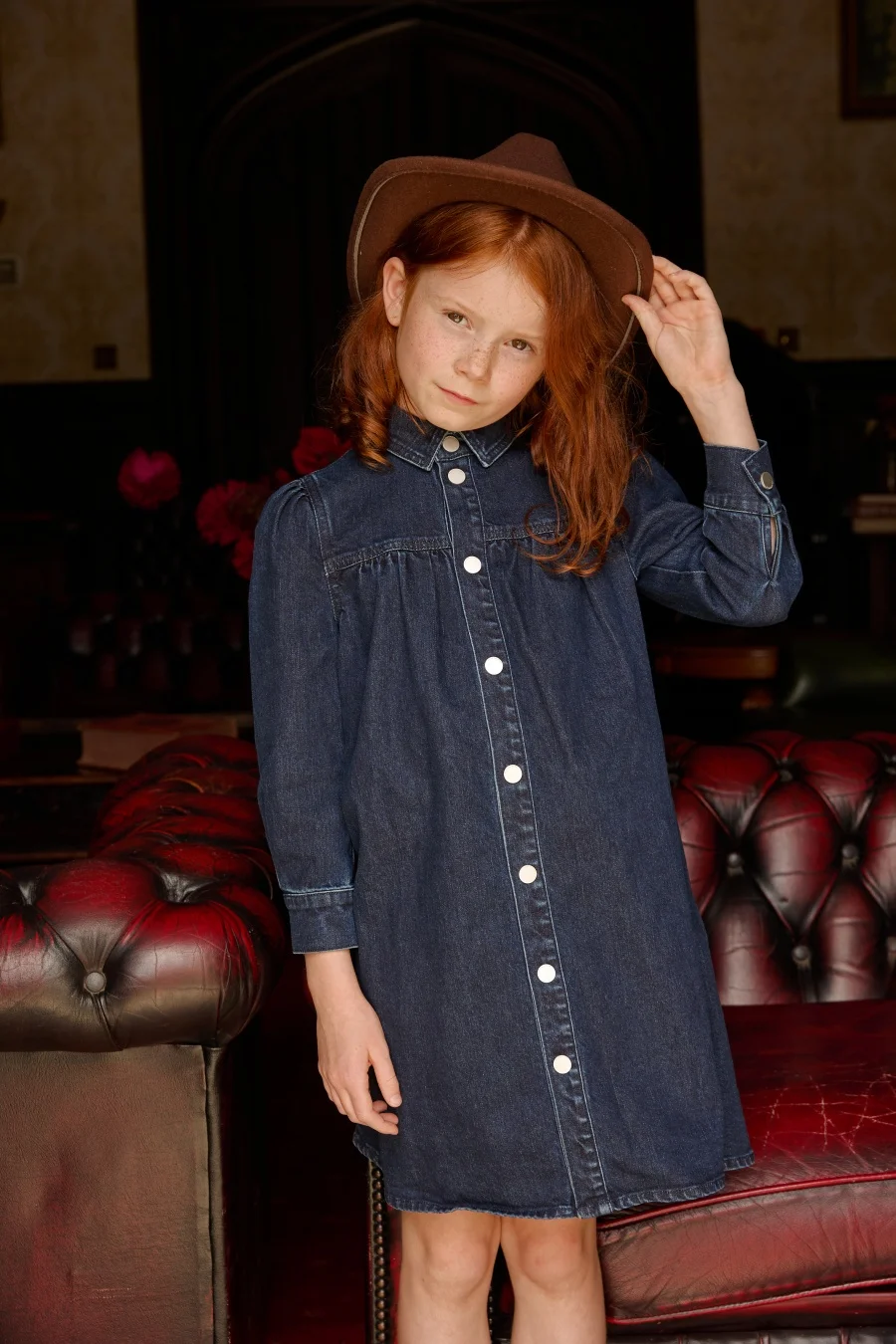 AS AW26 Denim Varsity Collection Navy Blue Denim+ Embroidery Sweatshirt weekday fabric kids brother sister clothing image 6