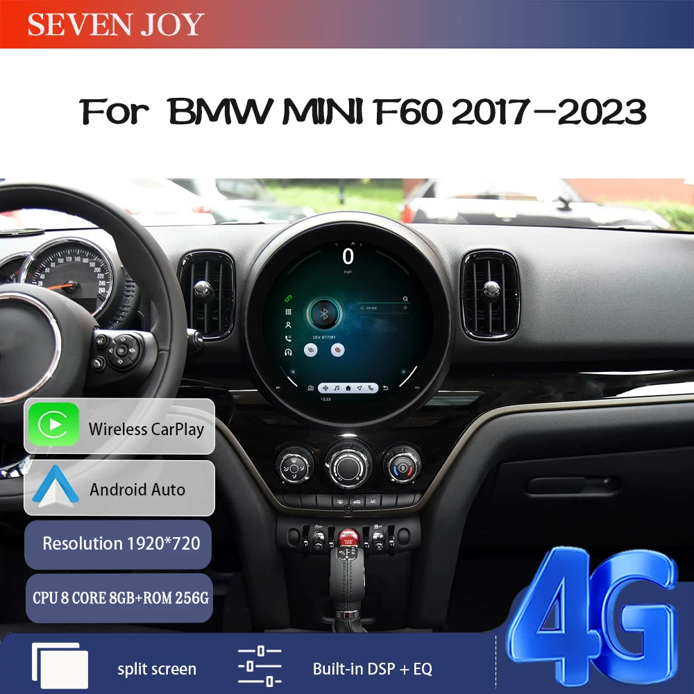 Android 15 For BMW Mini Cooper  F60 2017-2023 OLD TO NEW Auto Carplay Car  Navigation Stereo Multimedia Player 256GB  GPS