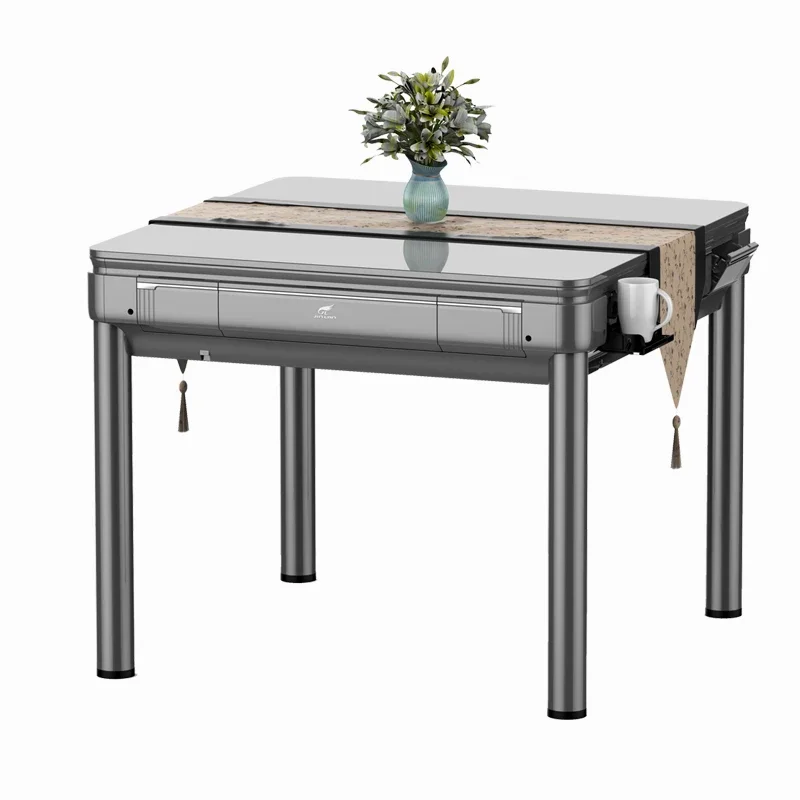 Newly Upgraded Four People Position Gambling Game Dinner Table Electric Mahjong Table Multicolor Optional Multifunction