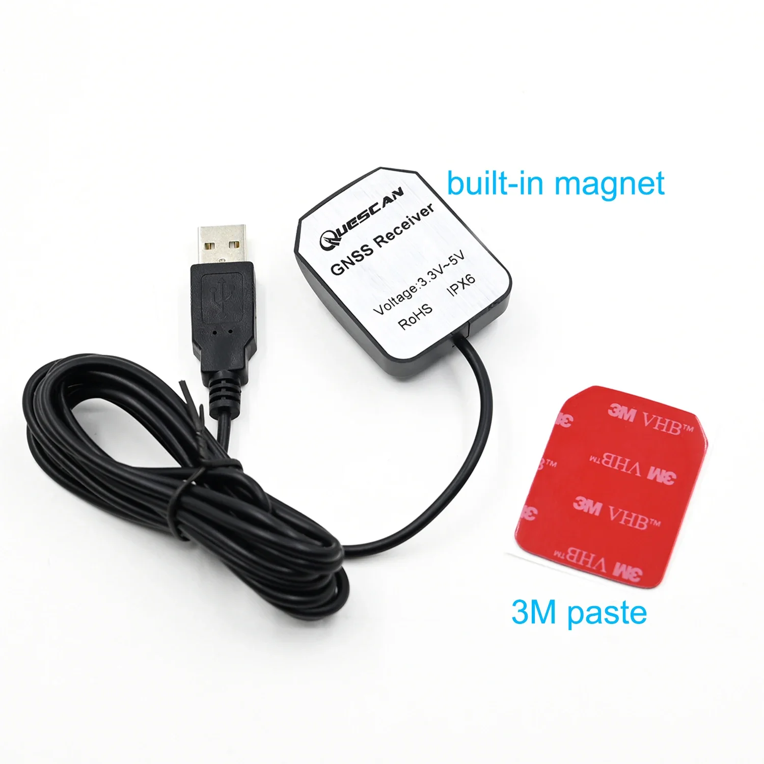 Windows Android USB GPS GNSS レシーバー M8N M8030 USB NMEA アンテナ GPS GLONASS Galileo BeiDou QZSS SBAS 1-10Hz、磁気防水