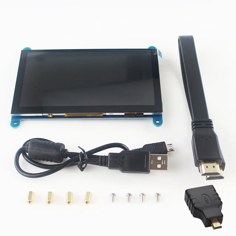 Raspberry Pi 4B/3B+ 5 Inch HDMI Capacitive Touch Screen - 800x480 Resolution LCD Display (Driver-Free Plug & Play)