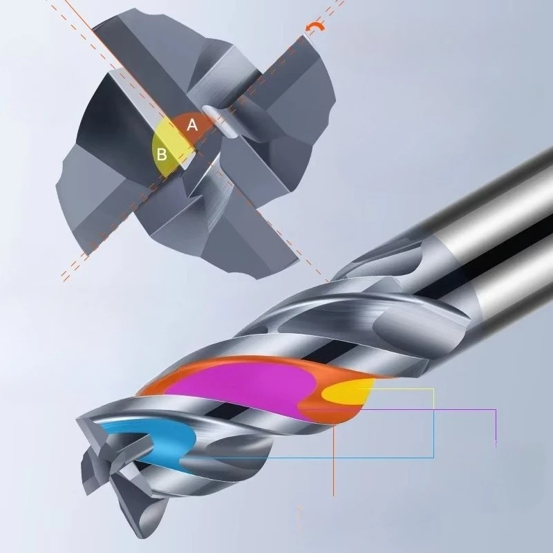 4 Flute TiAlN Coated Solid Tungsten Carbide End Mill Square Nose Milling Cutter for Hardened Steel Metal Cutting