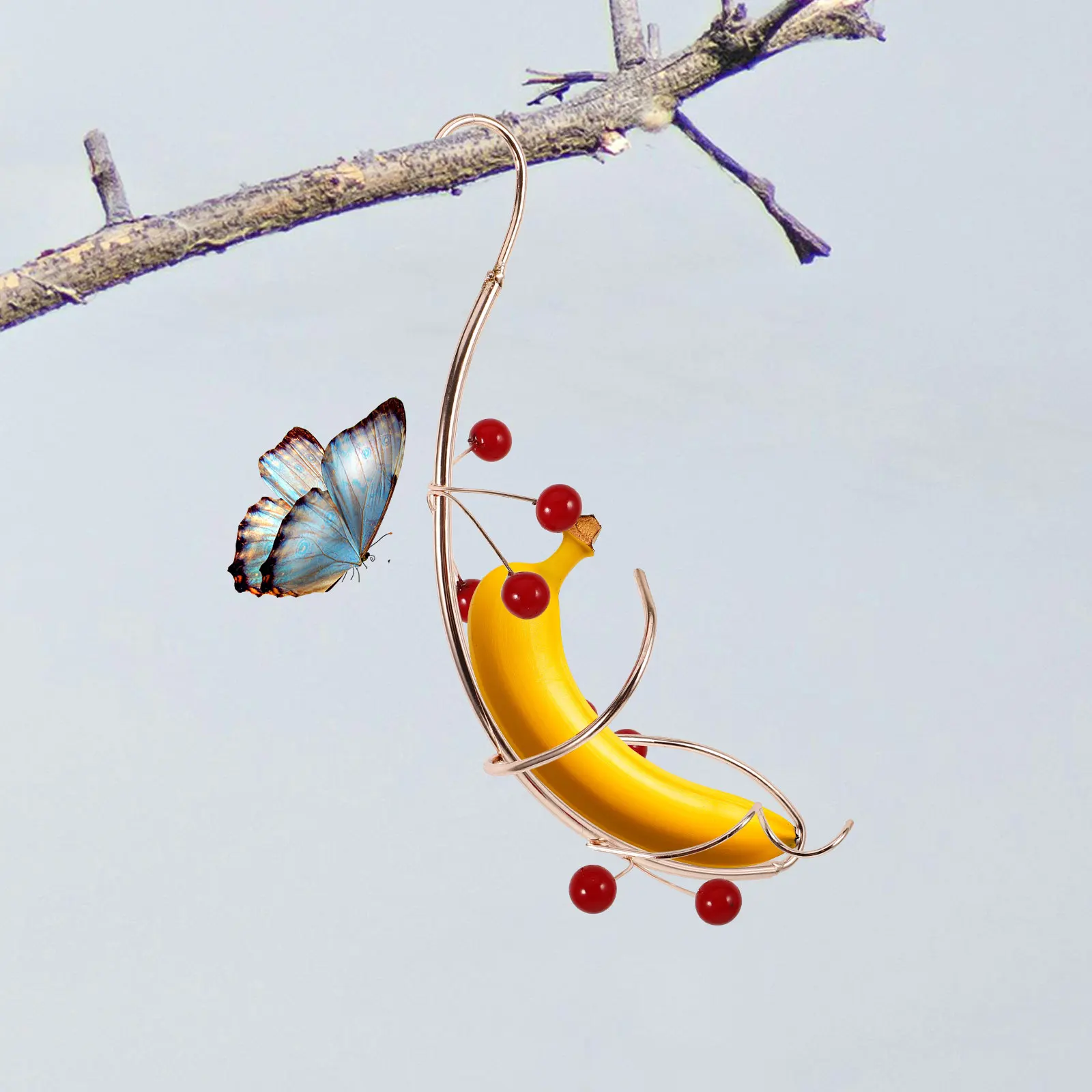 

Butterfly Banana Feeder Garden Decor Attract Butterflies Durable Material Easy Installation Outdoor Hammock Metal Holder Rack