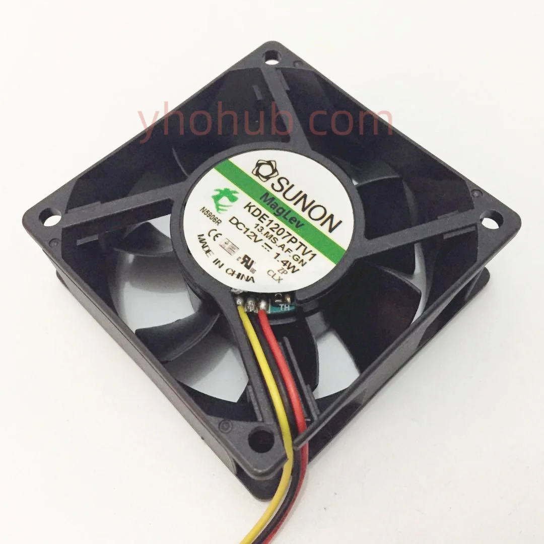 SUNON KDE1207PTV1 13.MS.AF.GN DC 12V 1.4W 70x70x25mm 3-Wire Server Cooling Fan