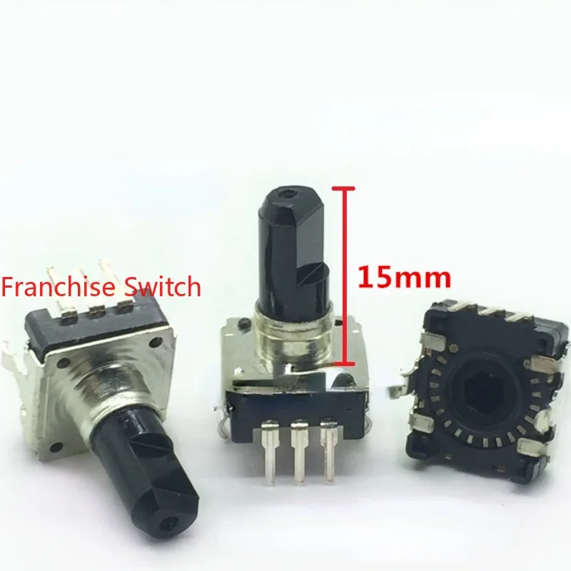 

10PCS High Quality EC12 Encoder, 24 Gears, Pulses Without Switch, 360 Degree Rotation, 15mm Half Shaft