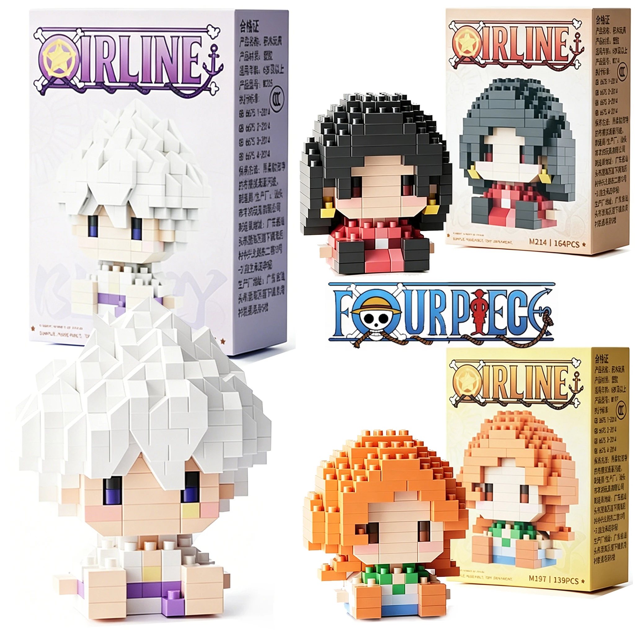 ONE PIECE Monkey D. Luffy, Boa Hancock, Nami, Chopper, Zoro - Figuras de Bloques de Construcción, Miniaturas Coleccionables