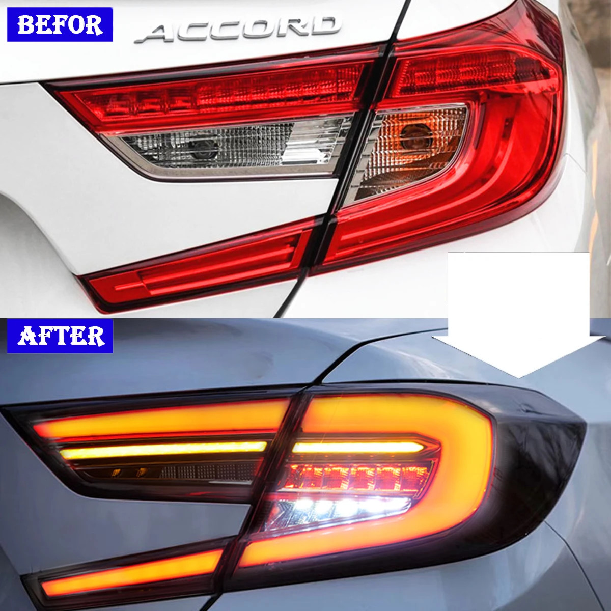 18-22 ten generations of Accord modified tail light assembly low upgrade 10.5 generation of all LED water steering