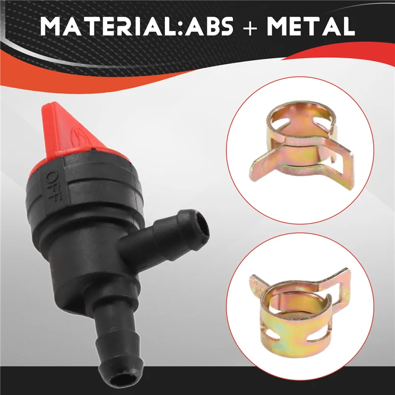2PCS 1/4 Inch 90 Degree Fuel Shut Off Valve For Briggs & Stratton 698181 494539 697944 Tecumseh 35857