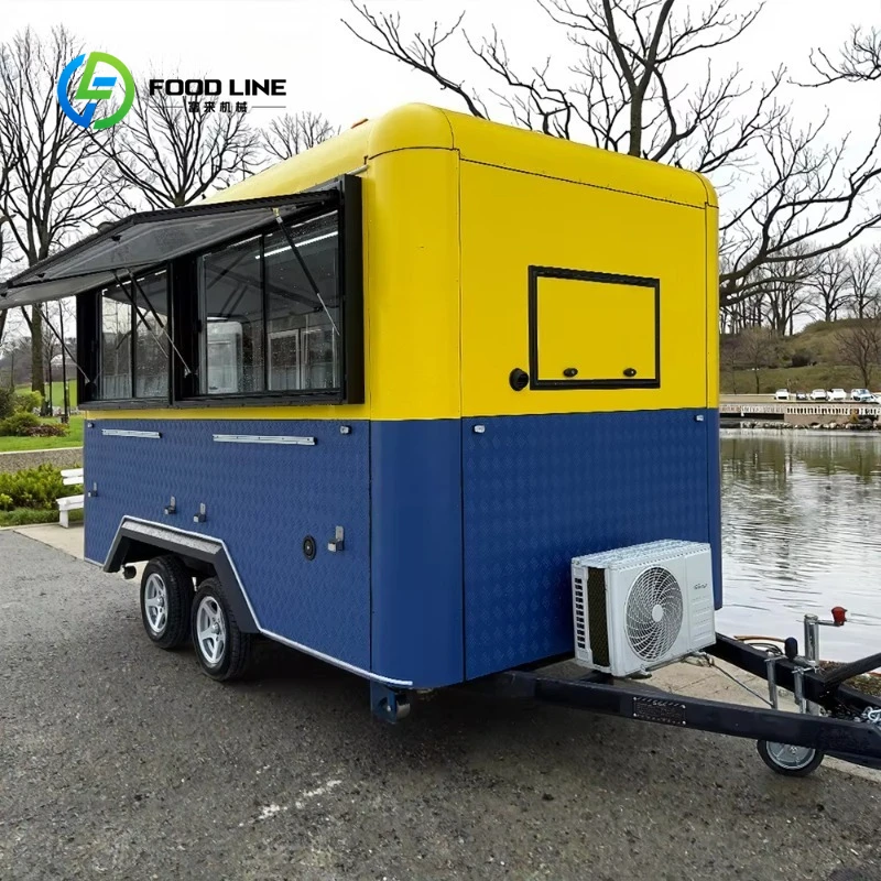 Customized Fully Equipped Commercial Truck Trailer Mobile Kitchen Small Size for Food Service Use