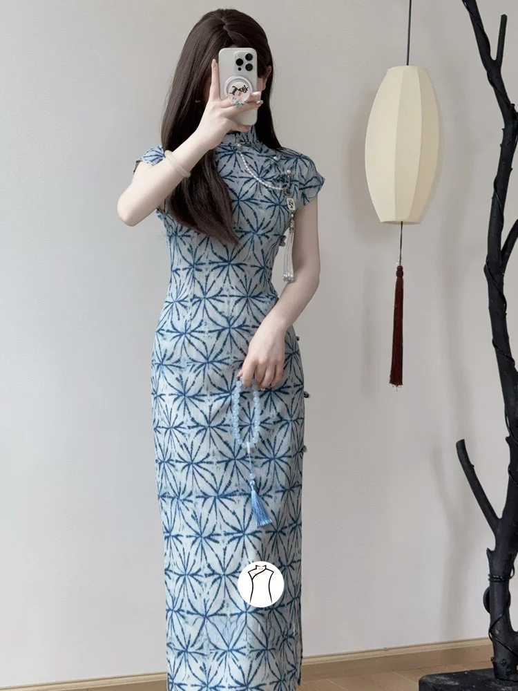 

Синяя футболка в стиле ретро для молодых девушек, дышащая, с цветочным узором, с длинным или коротким рукавом