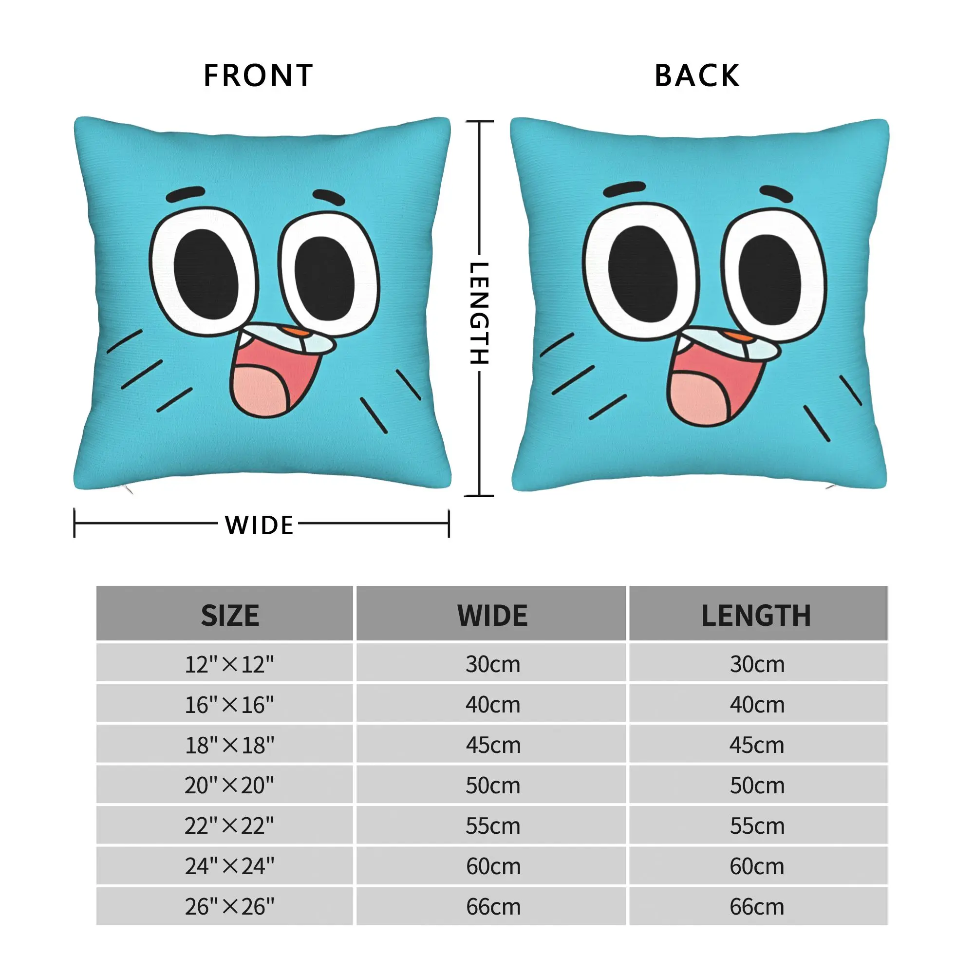 Gumball Gum Ball Watterson Amazing Cartoon  Pillow Case  Morden Pillow Cover Square Pillowcases For Sofa Home Decor