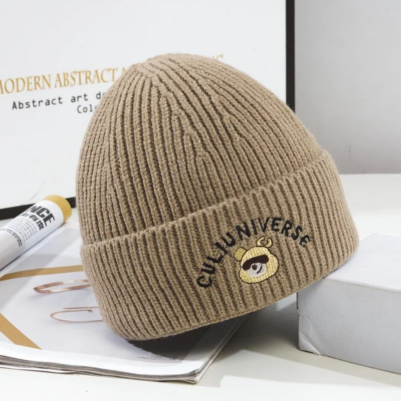 النسخة الكورية قبعة محبوكة دافئة، وجه المرأة تعزيز قبعة صوفية صغيرة، قبعة الخريف والشتاء الباردة للرجال، الباردة والفوز في الهواء الطلق #2