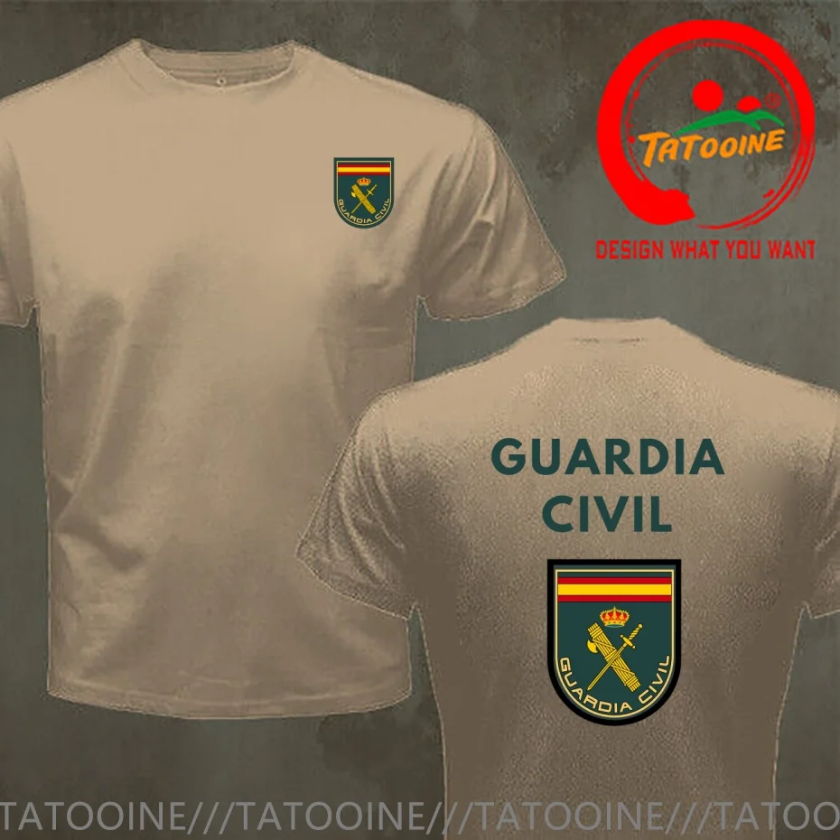 España Emblem Spain Guardia Civil T Shirt Men Fashion Trendy Casual Clothing Stylish Tops Tee Shirt Leisure Tshirt Men's T-Shirt