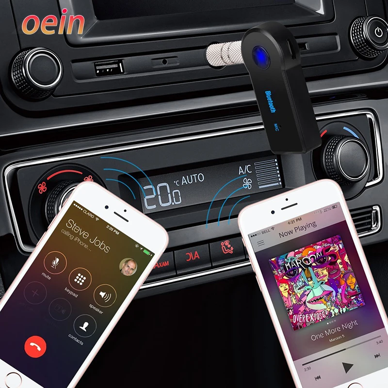 2 in 1 Bluetooth 5.0 Receiver Wireless Handsfree Transmitter Adapter Music Audio Aux A2dp Headphone 3.5mm Jack For Car Converse