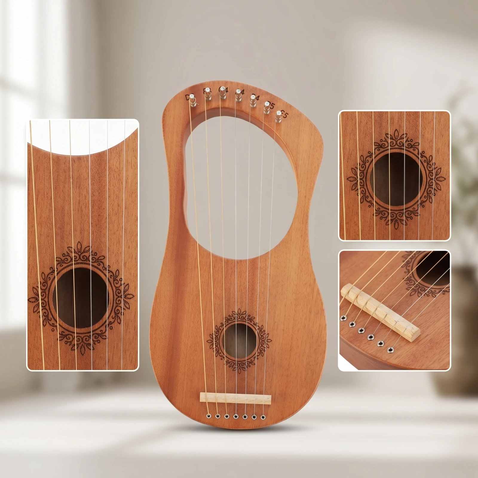 7-Saitige Lyre Holzlyre 7-Sait – Musical Instrument Lyre Bewertung und Preis