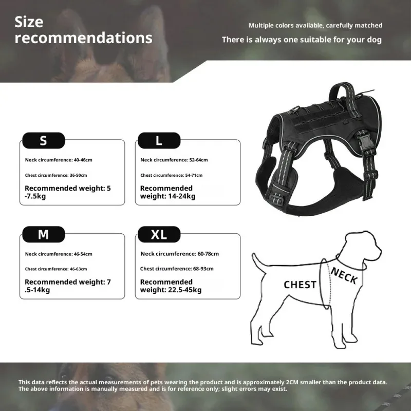 Large Dog Tactical Vest Multi-Function MOLLE-Compatible Harness With Anti-Pull Design For Outdoor Training Gear_voghion.com
