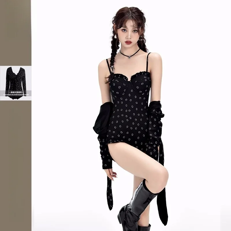 

Новинка 2023 года: Женский слитный купальник, раздельный купальник с длинными рукавами, корректирующий фигуру, для термальных источников, повседневный треугольный купальник