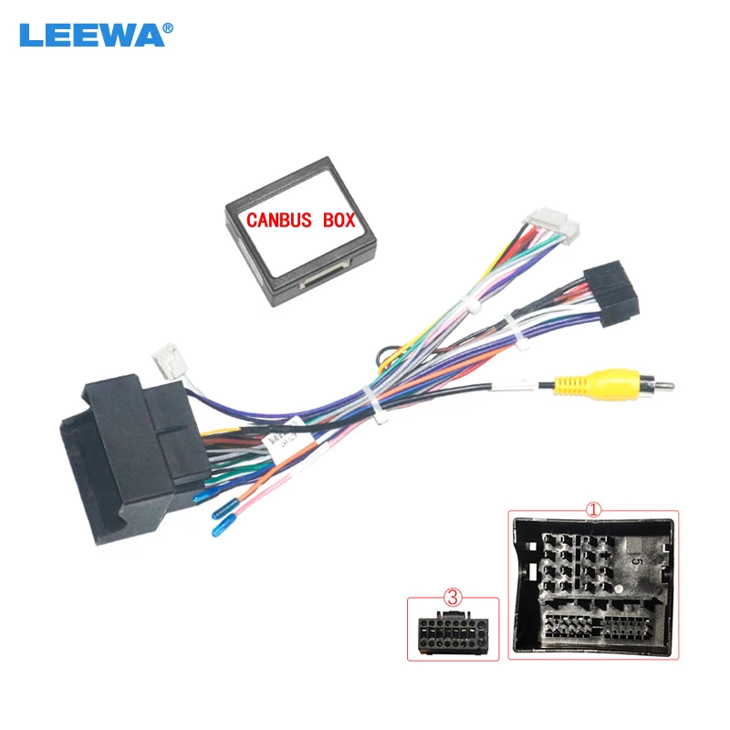 

LEEWA Car 16Pin Power Wiring Harness Cable Adapter With Canbus For Chery Tiggo 3X/5/7 (2012-2017) Stereo Aftermarket Wire Cable
