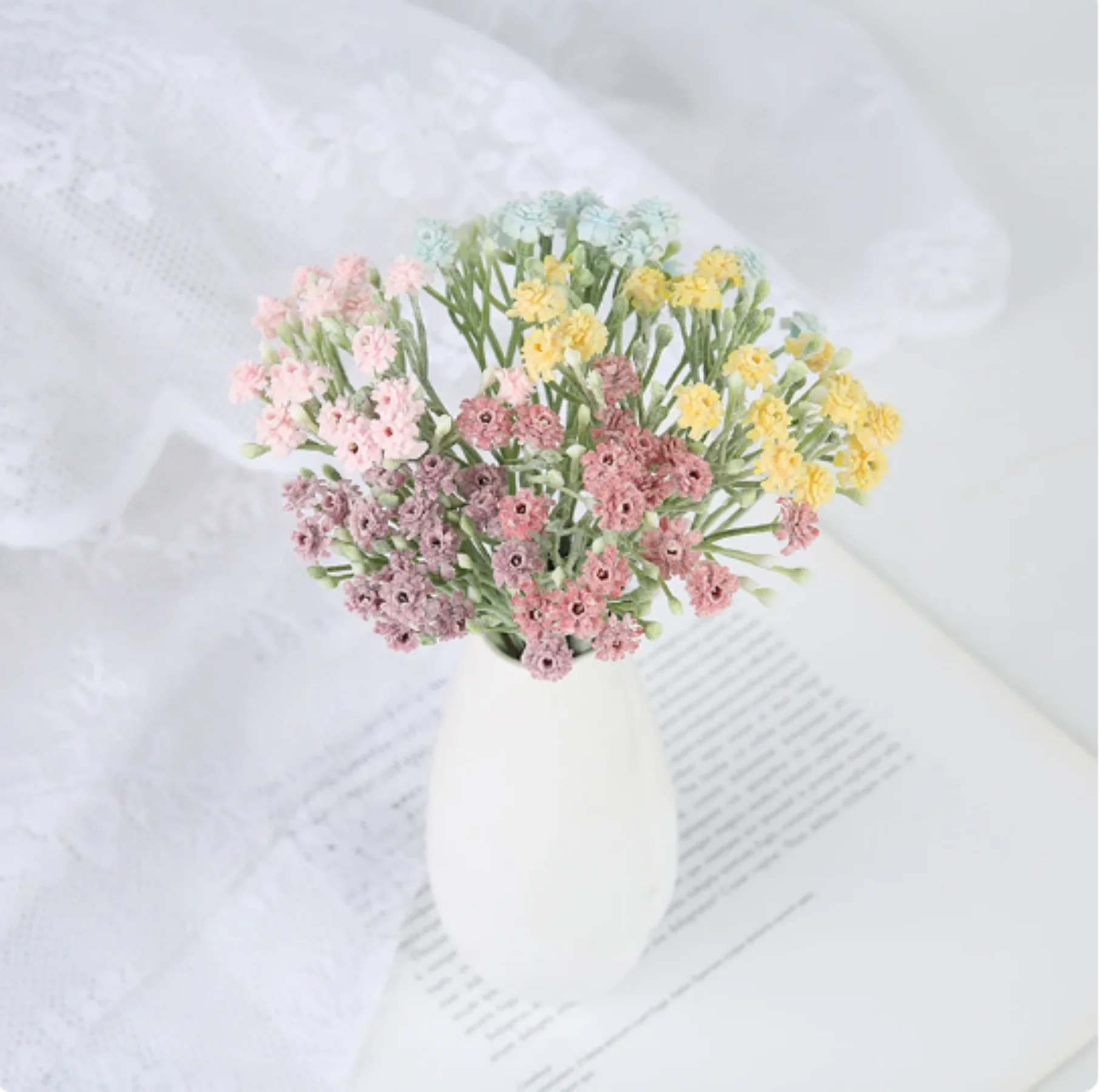 

12PCs/lot Mini Artificial Flowers Bouquet DIY Crafts Home Party Accessories Fake Flowers For Home Room Decor Wedding Decoration