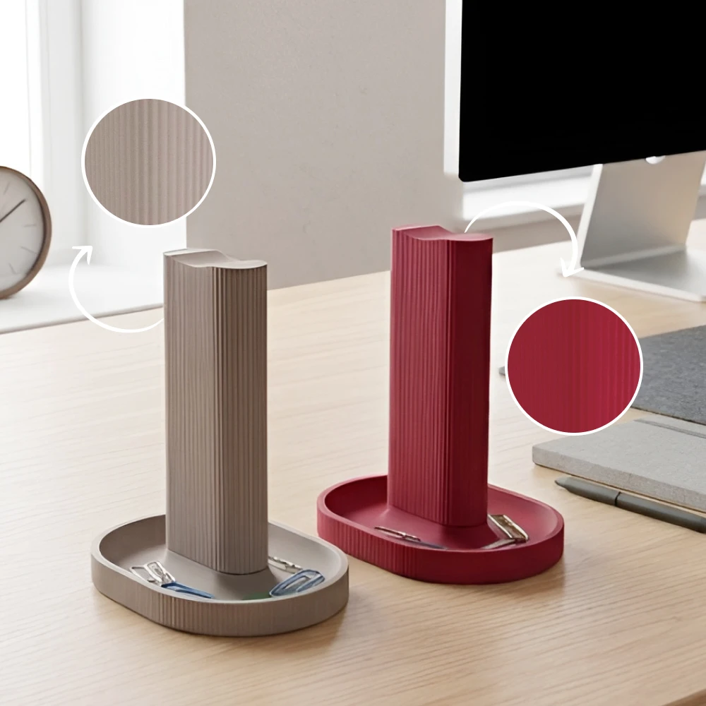 Vertical Ribbed Headphone Stand With Base Tray Minimalist Over Ear Headset Holder Desktop Display Rack Gaming Headphones Storage view 4
