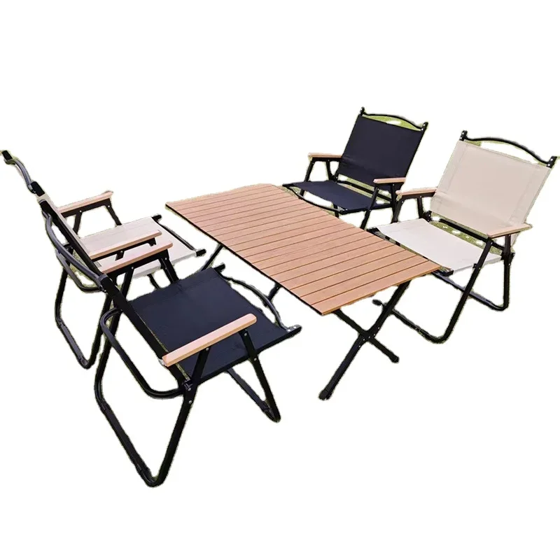 Outdoor Folding Dining Chairs and Tables Party Chairs and Tables Portable Roll Up Folding Camping Table