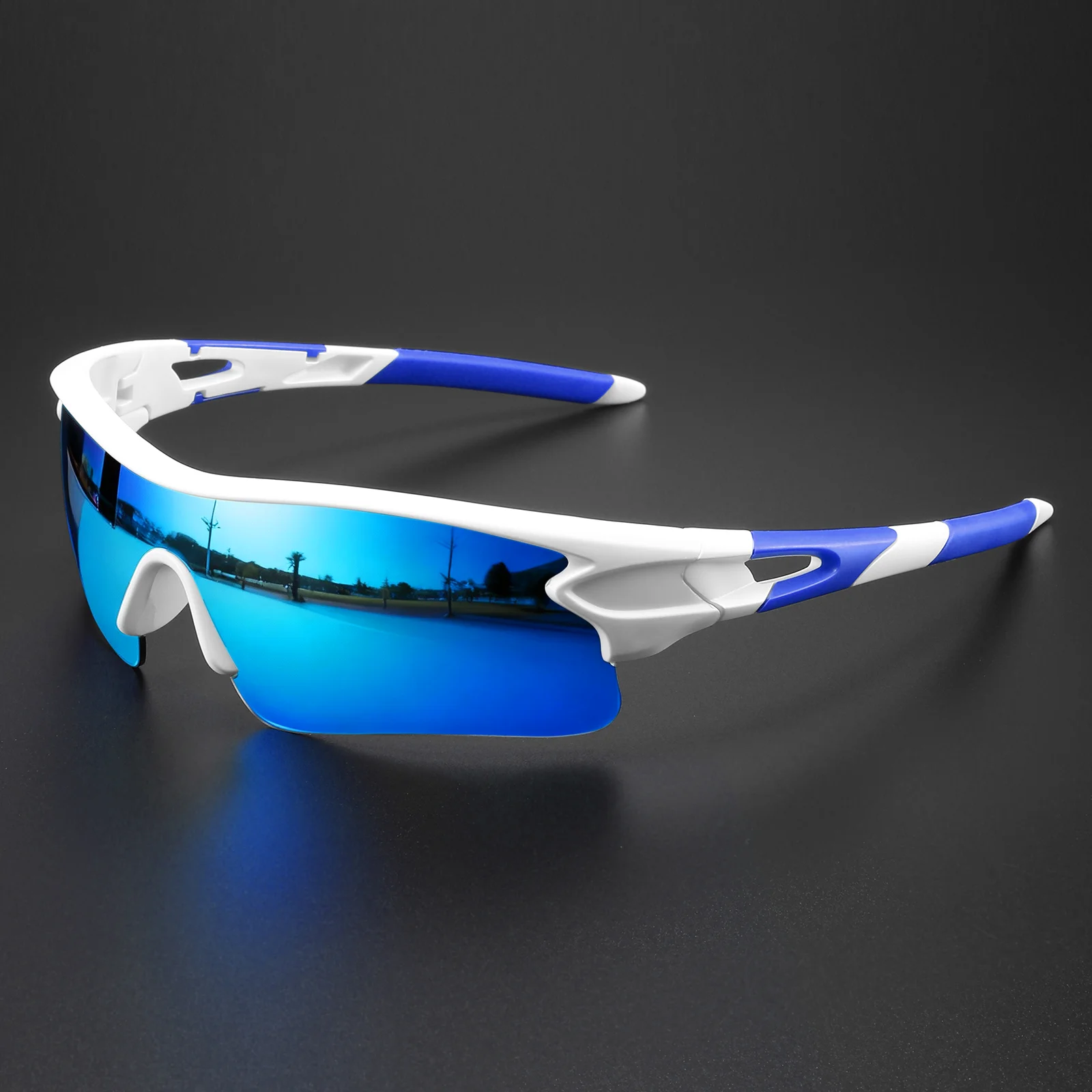 Klassieke sportzonnebril met uit één stuk omwikkelde UV400-lens - Unisex Comfort Fit voor fietsen, hardlopen, wandelen en buiten