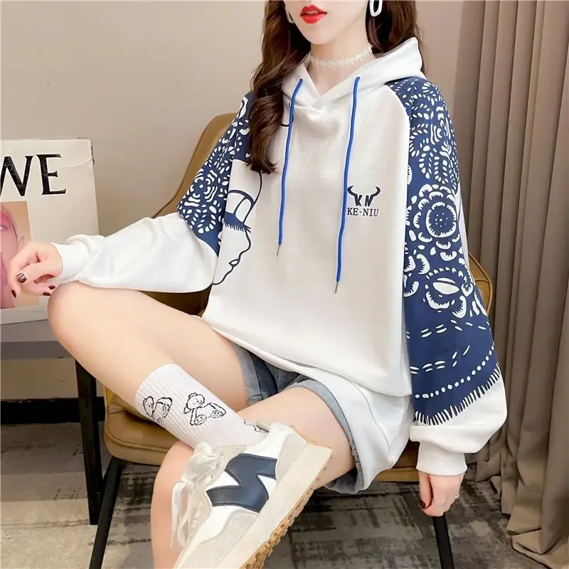 女性用ミッドレングスフード付きジャケット,上質なコットンフード付きジャケット,トレンディなフード付きコート,ゆったりとした,韓国のファッション,カジュアル,春,秋