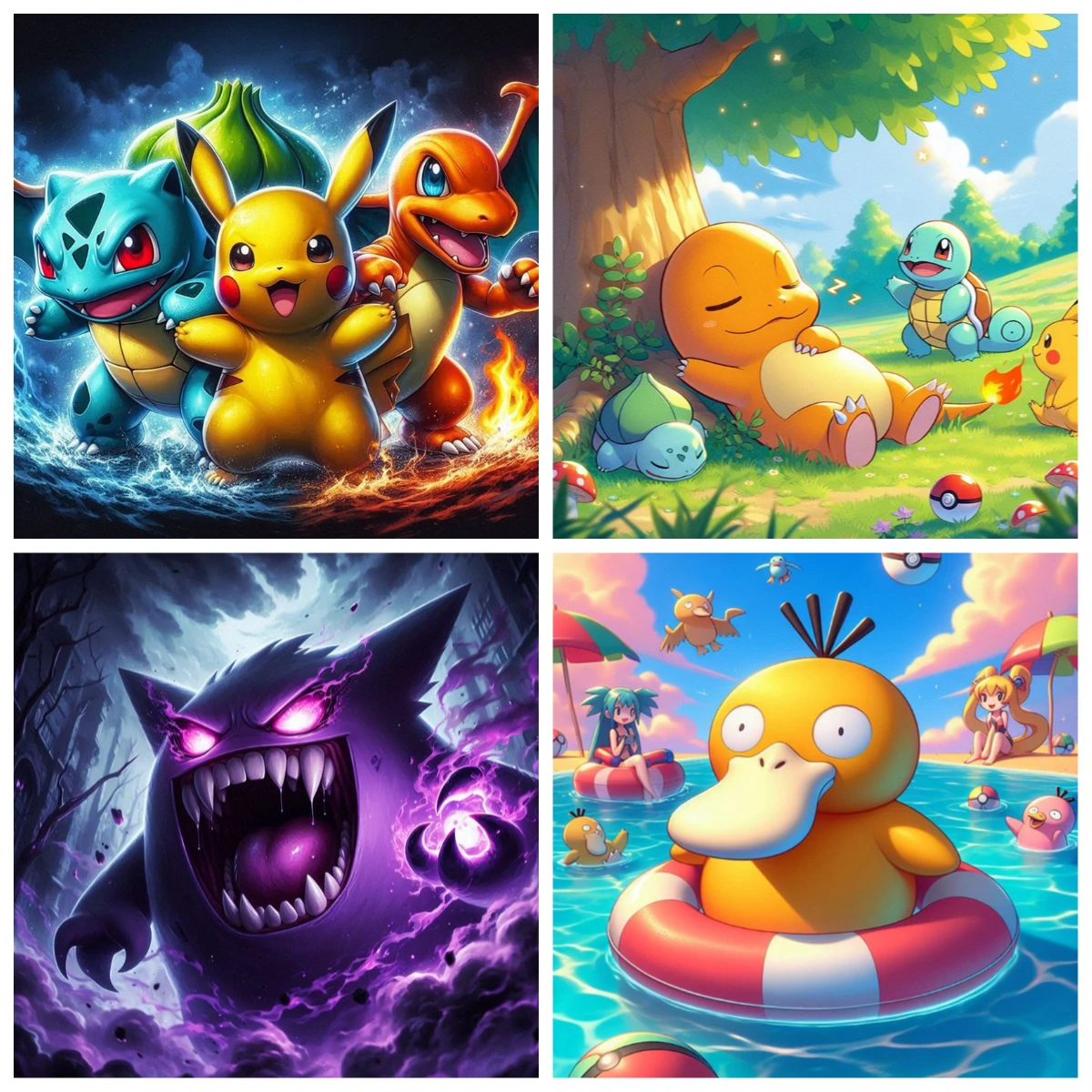 Cartoon Pokemon Pikachu 1024 PCS Jigsaw Puzzles Challenging Family Activity Games for Gameroom Bedroom Home Decor Gift