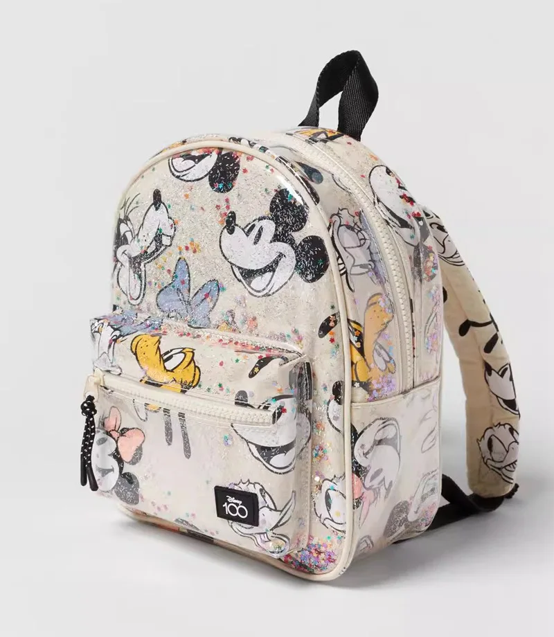 Disney-mickey mouse bolsa de ombro dupla para crianças, bebê mochila escolar infantil, menino, jardim de infância, moda, nova marca da moda