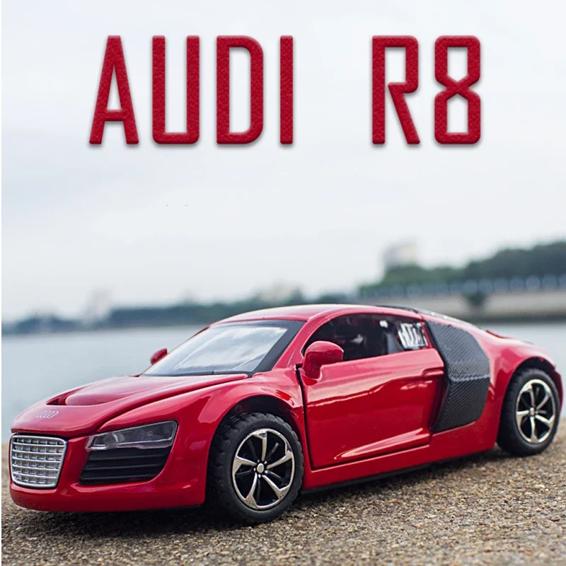 1:32 أودي R8 كوبيه سبيكة سيارة رياضية نموذج دييكاست ولعبة المركبات المعدنية نموذج سيارة للأطفال Presen A15 موضة Ornam #1
