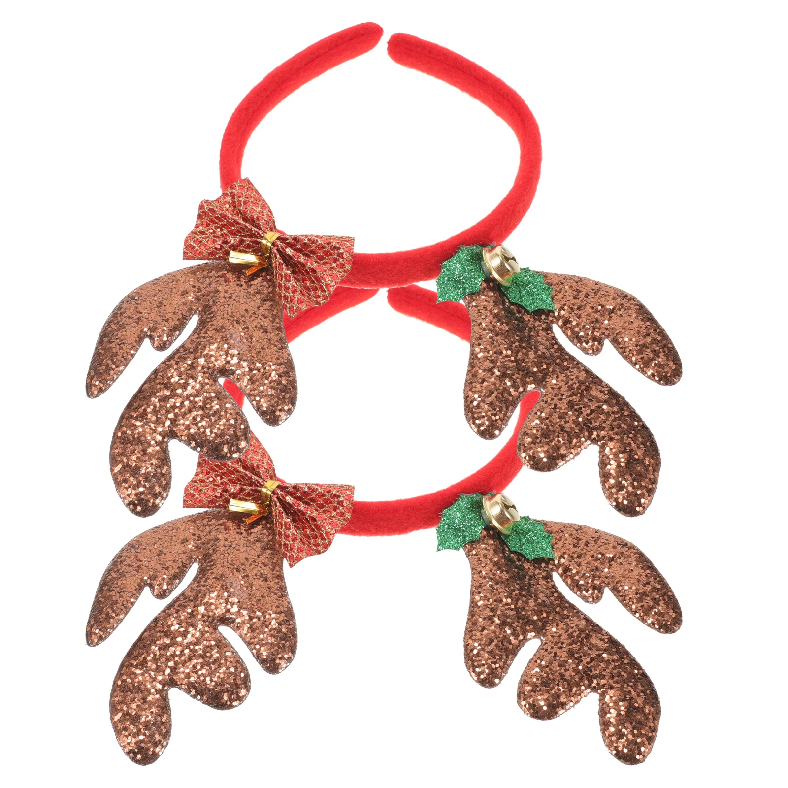 

2 Pcs Girl Christmas Outfit Women Antler Hair Hoop Band Female Headband Coffee Miss