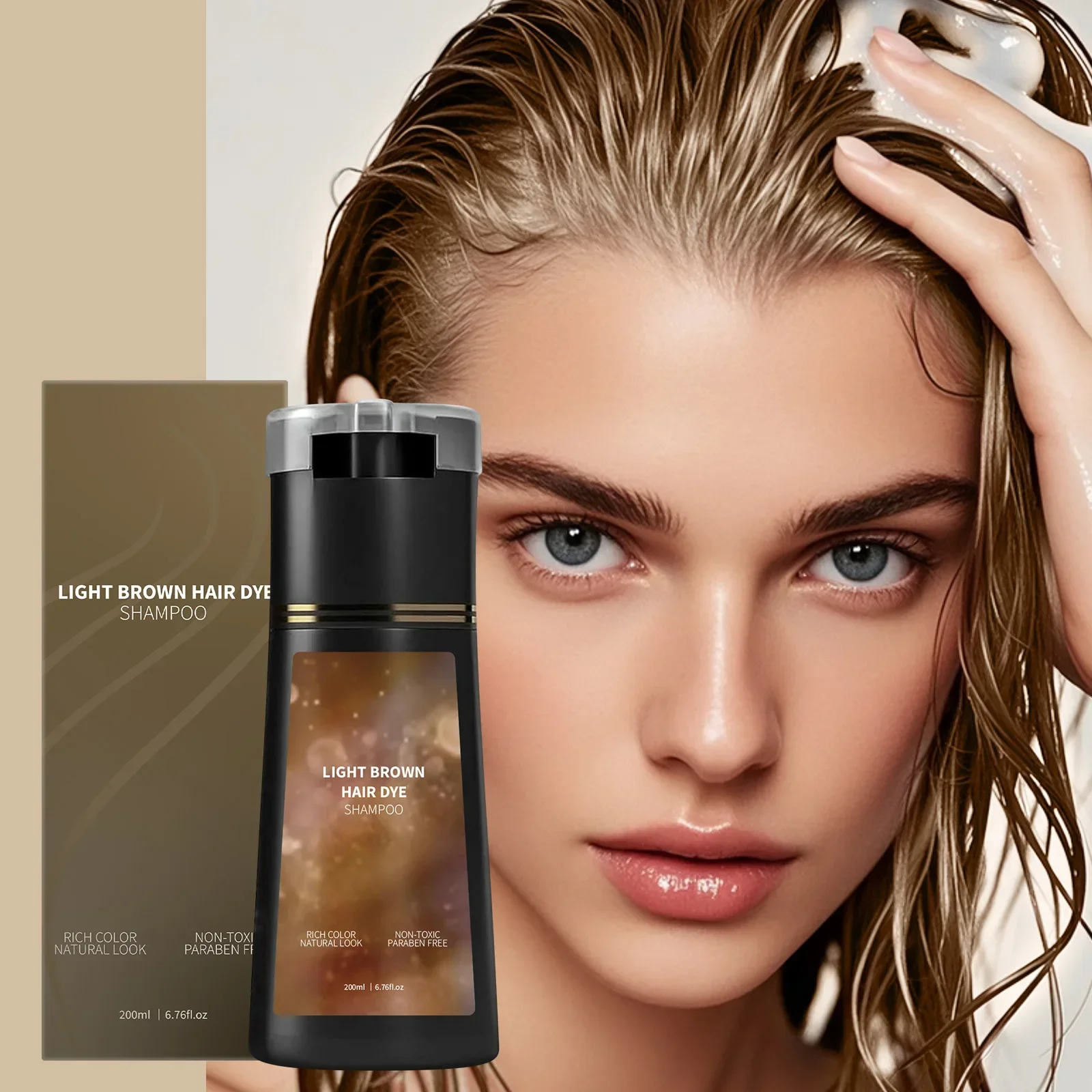 

Fast Hair Color & Care Shampoo 200ml - Quickly Covers Gray Hair, Controls Oil, Softens & Nourishes for Vibrant, Healthy Hair.