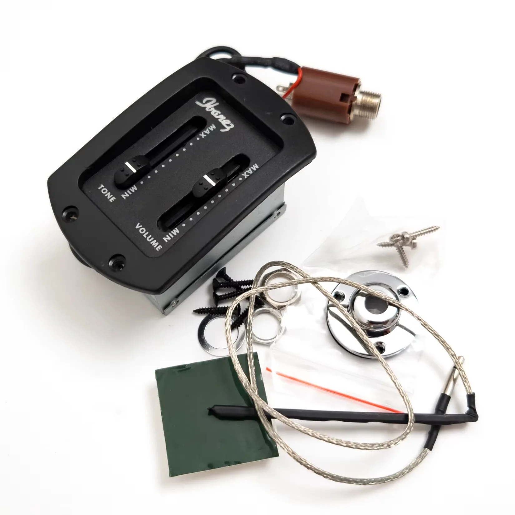 Passive Acoustic Guitar Soundhole Pickup EQ Preamp 2-Band Equalizer with Volume Tone Controls Easy Installation Black