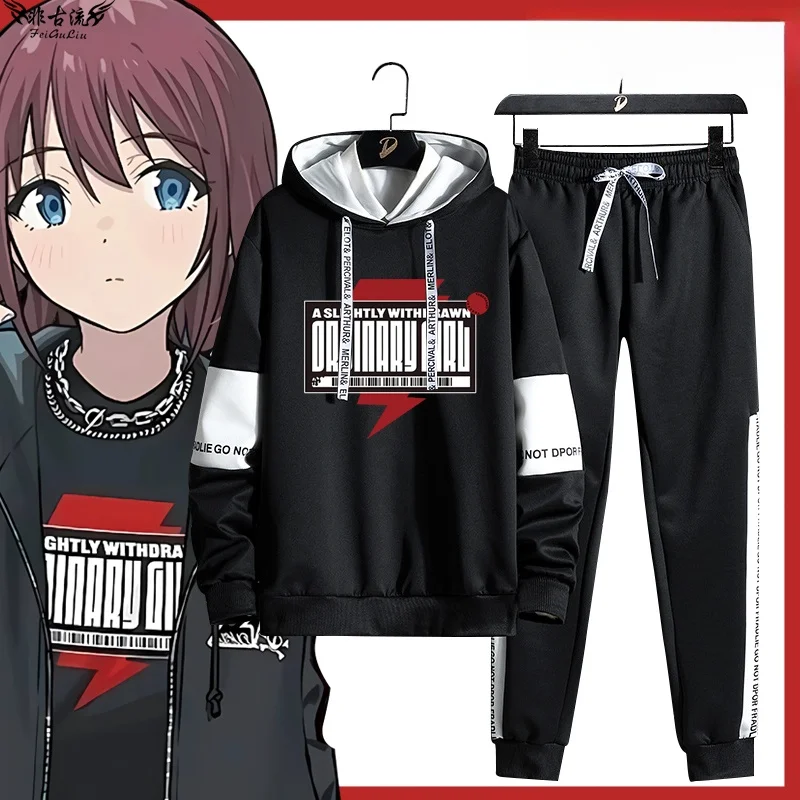 

Bang Dr Anime Crng Girl Band Anime Sweatirt Pants Set Long Sve Autumn Faion Youthful Sle for Teenagers