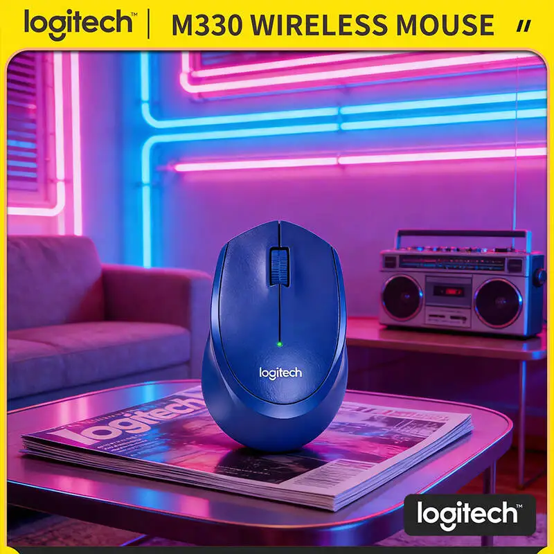 

Беспроводная бесшумная мышь Logitech M330 2,4 ГГц, высокоточная, эргономичная, прочная, для ПК, Mac, Windows, офиса, дома, ноутбука, учебы