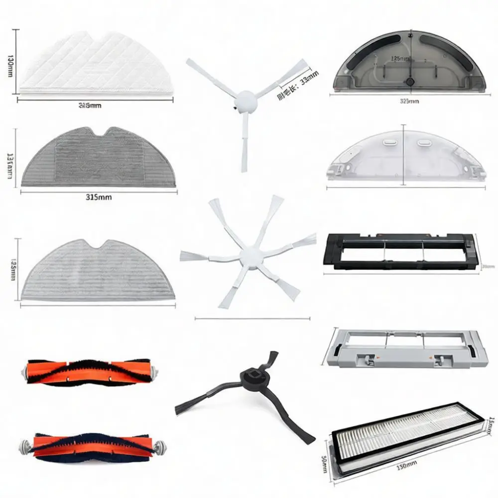 Robot Vacuum Accessories For Mijia 1C 2C 1T F9 Main Roller Brush Side Brushes Hepa Filter Mop Cloth Tank Dust Storage