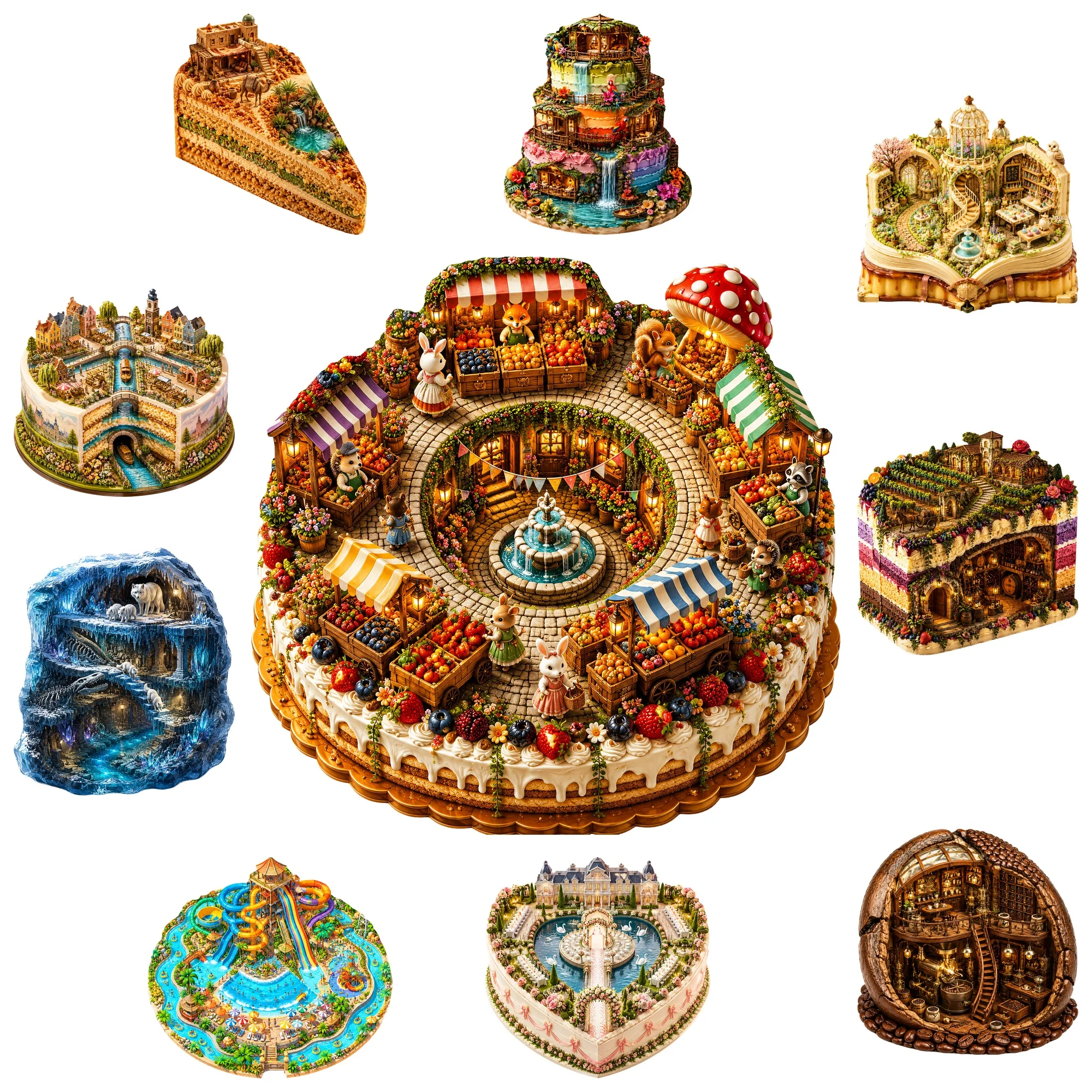 Sweet Town Flat Wooden Puzzle Puzzle Game Toy Animal Jigsaw Puzzle Tabletop Puzzle Game Gift for Teens and Kids