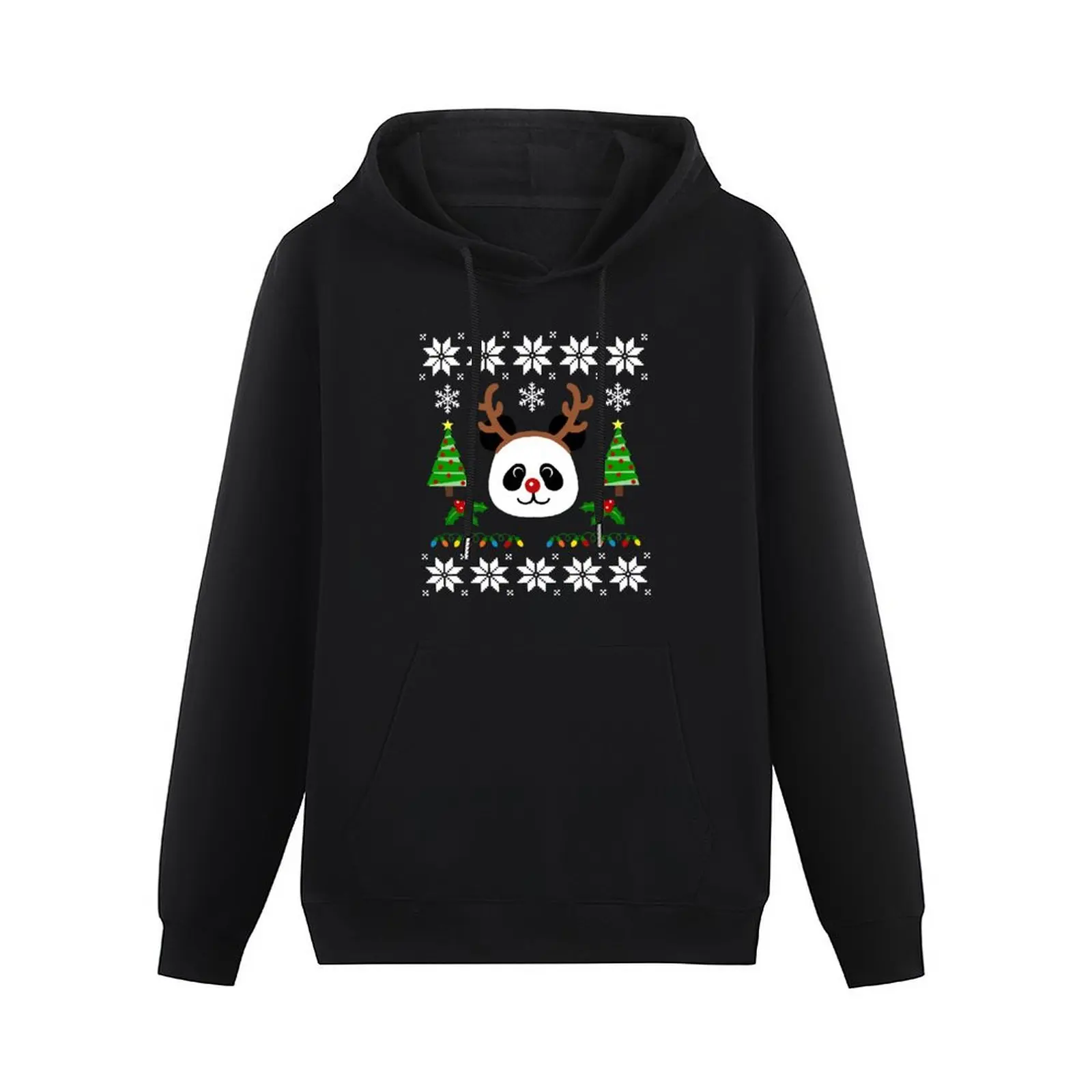 Christmas Panda Antlers Pullover Hoodie anime clothing autumn jacket men men's winter sweater aesthetic clothing mens hoodie