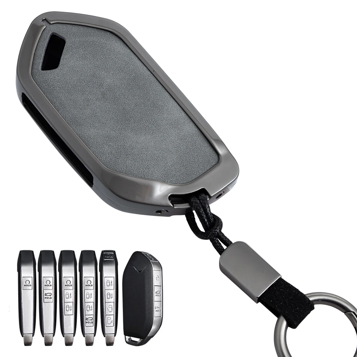 Para kia ev3 ev5 ev6 ev9 k3 k4 k5 sportage Telluride sorento carnaval picanto metal couro chave do carro fob capa caso chaveiro anel