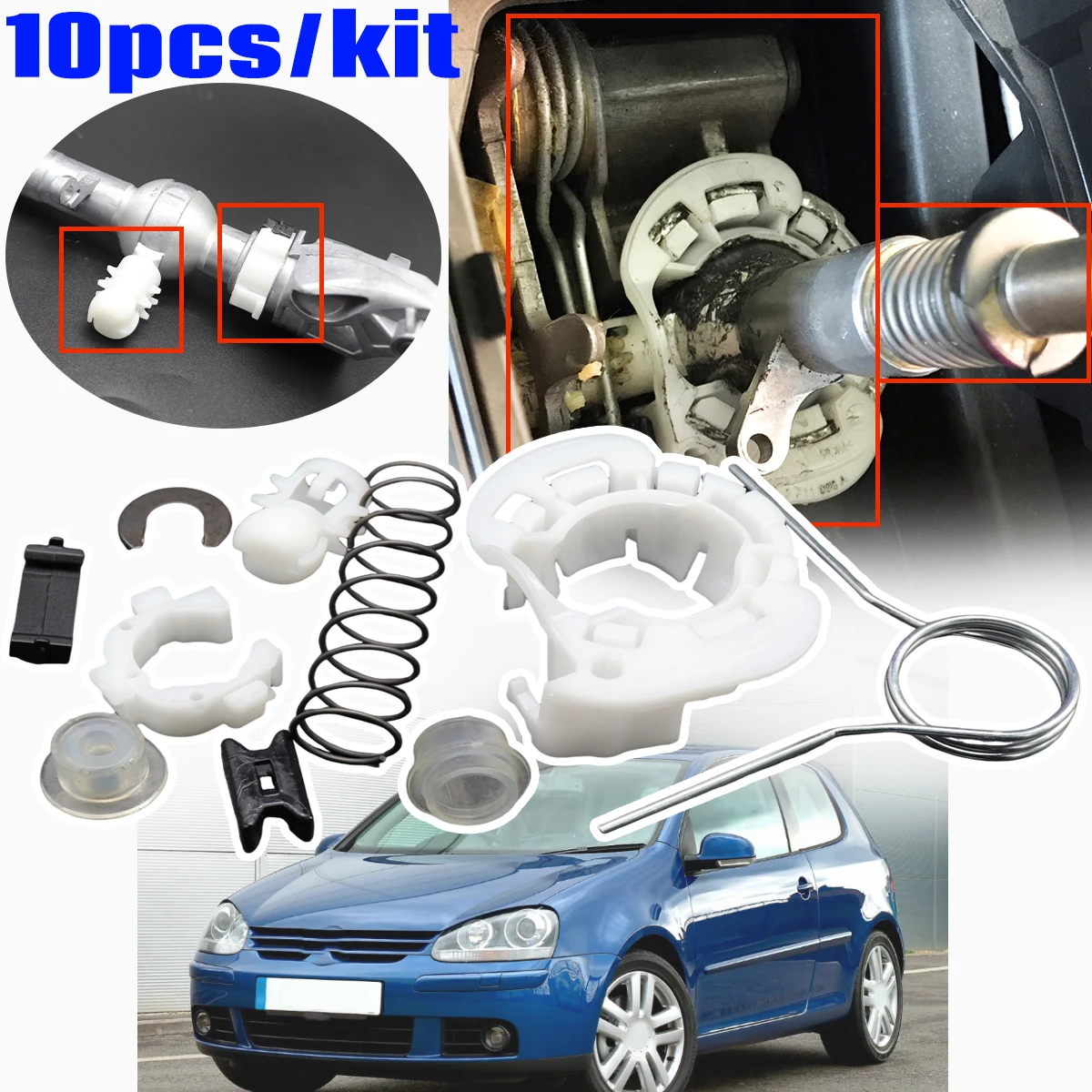 

10pcs Gear Shifter Selector Lever Shaft Spring Bushing for VW Golf MK5 1K MK6 5K Jetta 1K AV Passat B6 B7 Accessories Collect